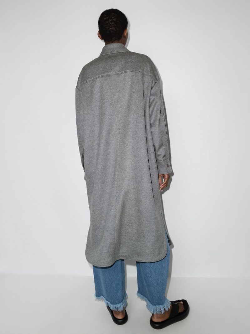 Long Wool Shirt Coat