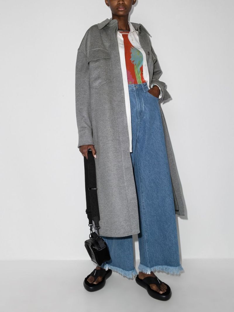 Long Wool Shirt Coat