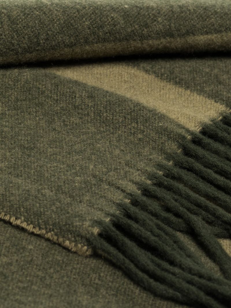 Neutral Monogram Virgin Wool Scarf