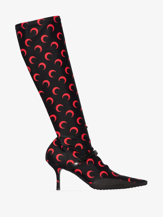 Black Crescent Moon 50 Printed Boots