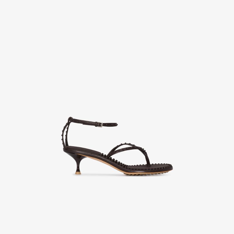 Brown Dot 55 Leather Sandals