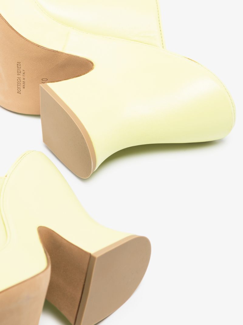 Yellow Wedge 115 Leather Platform Mules