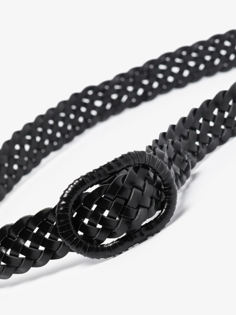 Black Braided Leather Belt