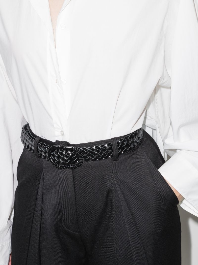 Black Braided Leather Belt