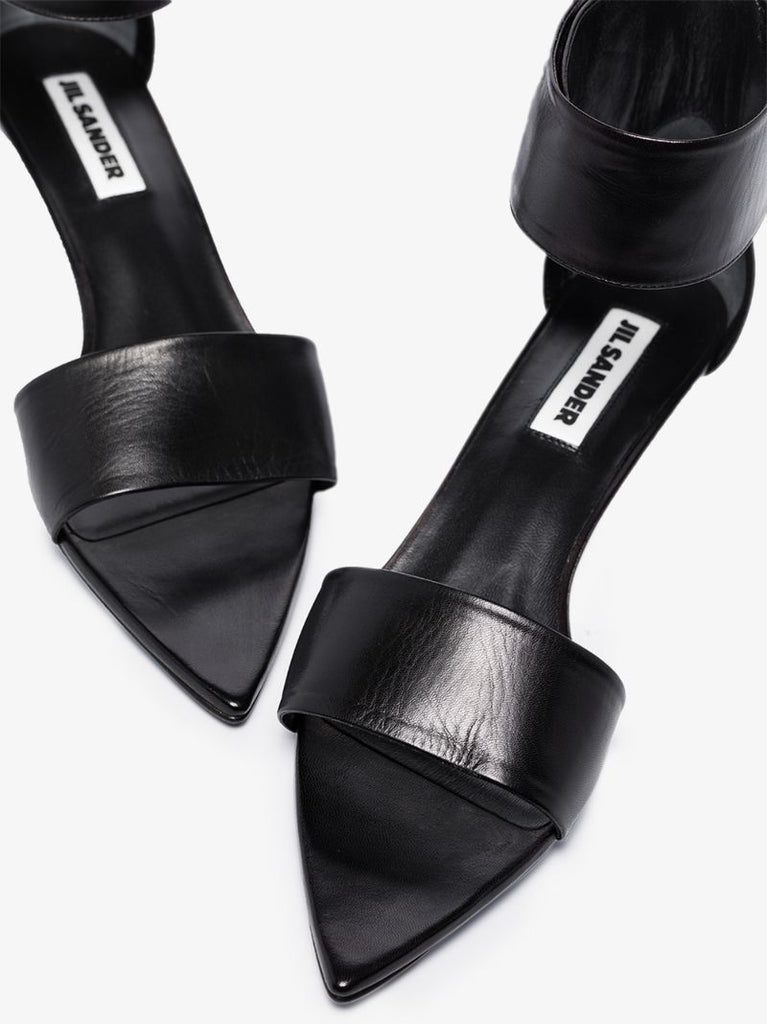 Black 35 Ankle Strap Leather Sandals