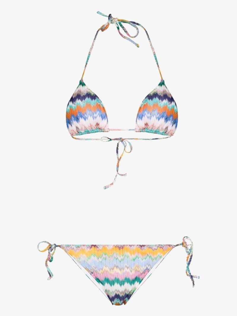 Zigzag Knit Triangle Bikini