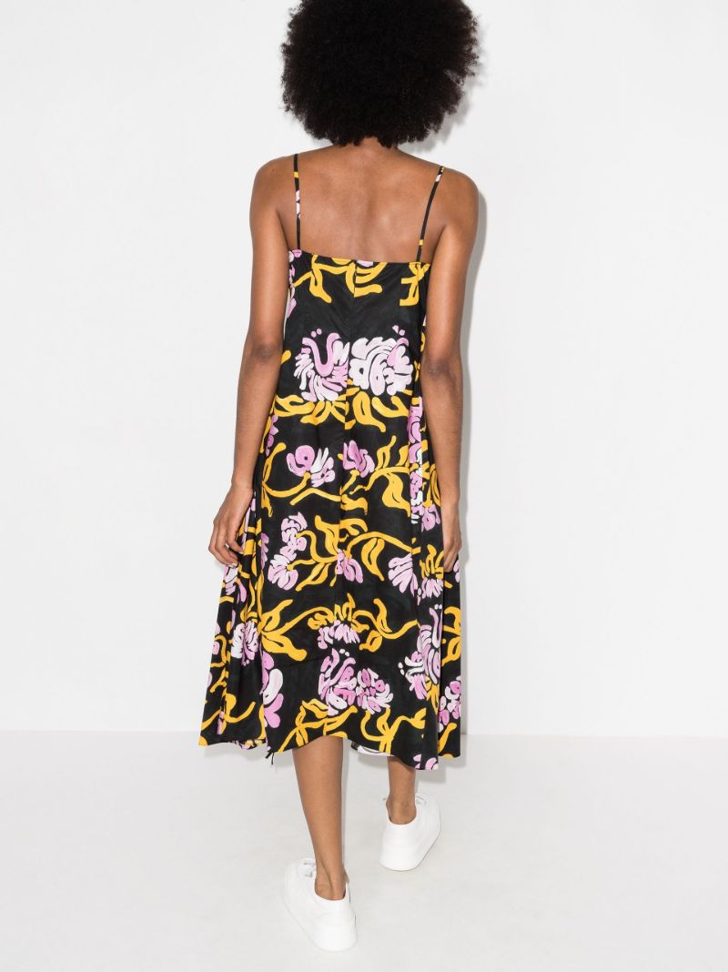 Floral Print Cotton Midi Dress