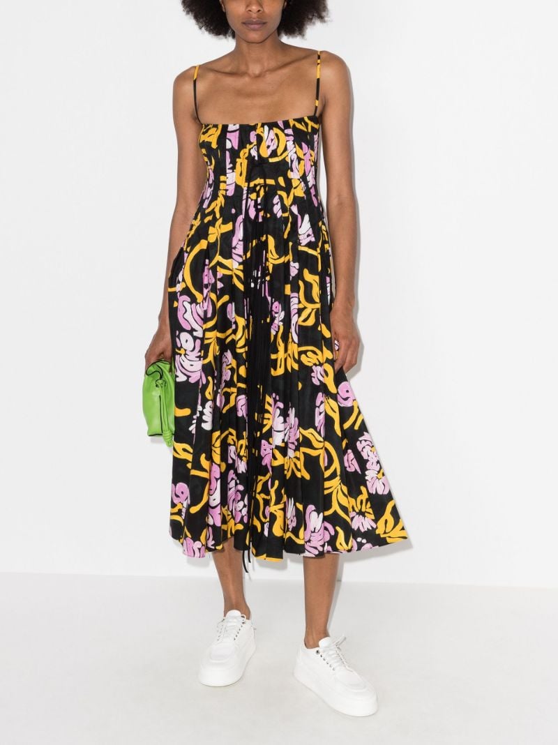 Floral Print Cotton Midi Dress