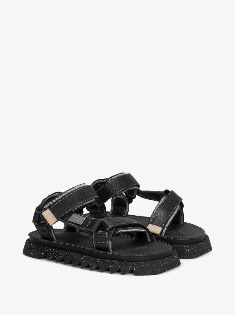 X Suicoke Black Depa-cab Leather Sandals