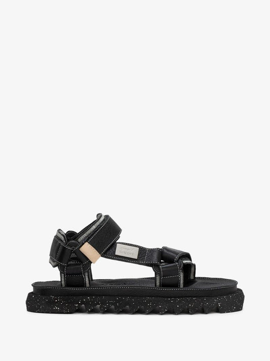 X Suicoke Black Depa-cab Leather Sandals