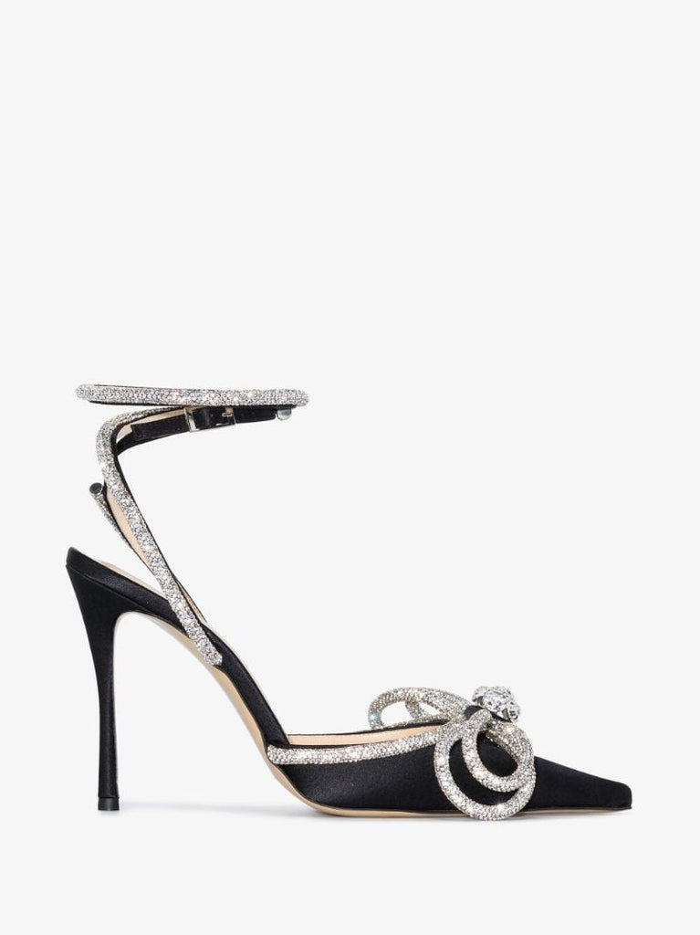 Black Double Bow 115mm Pumps