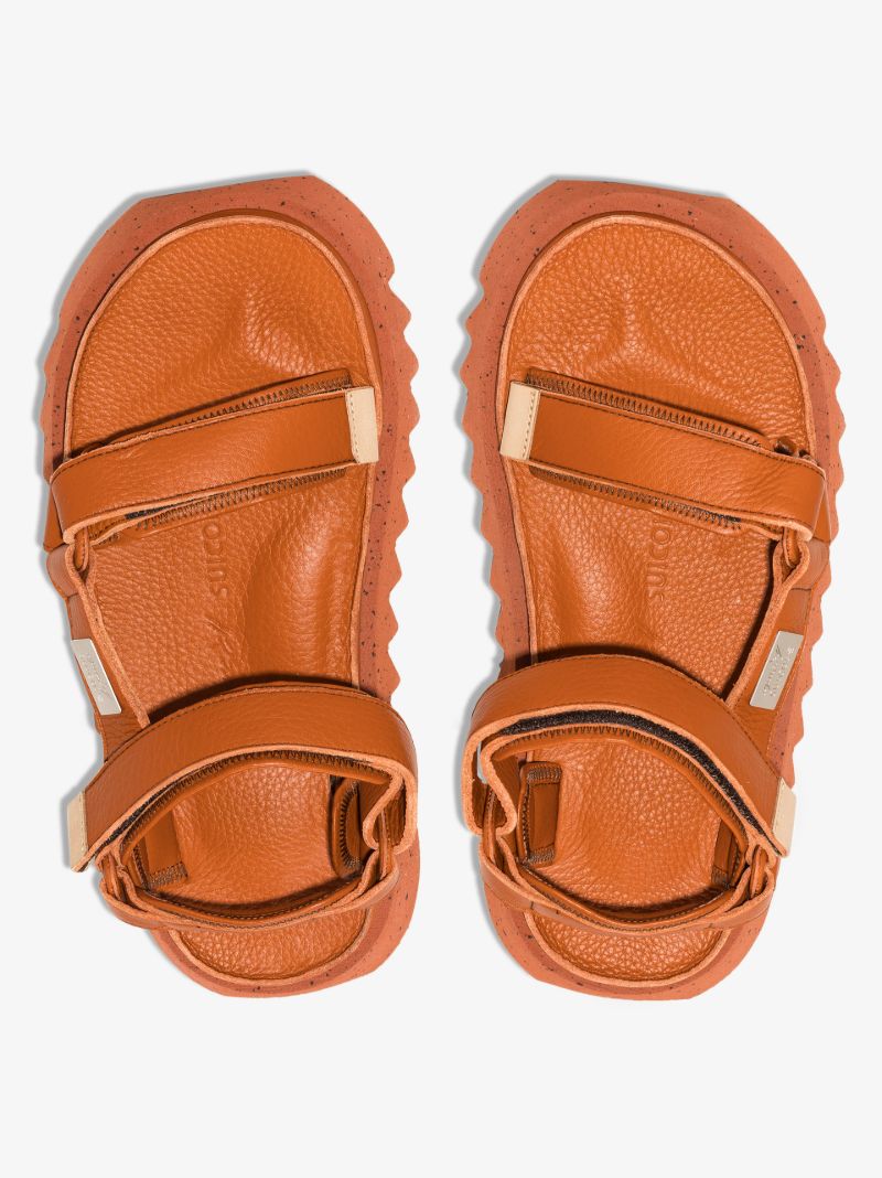 X Suicoke Brick Red Depa-cab Leather Sandals