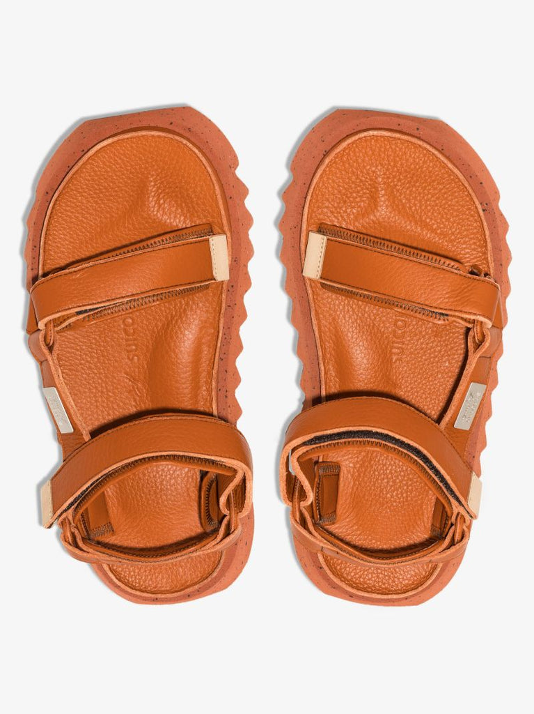 X Suicoke Brick Red Depa-cab Leather Sandals