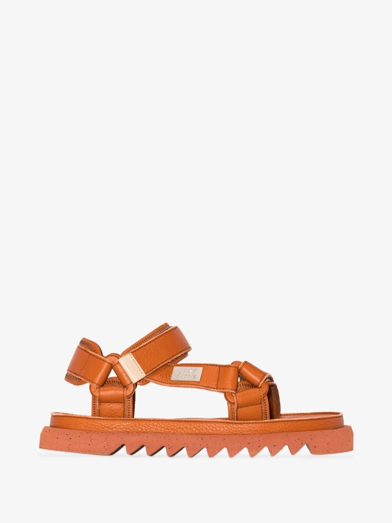 X Suicoke Brick Red Depa-cab Leather Sandals