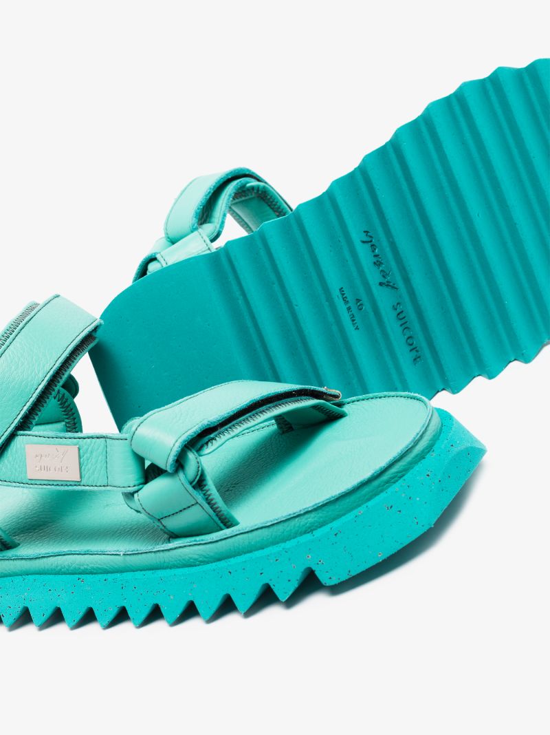 X Suicoke Green Depa-cab Leather Sandals