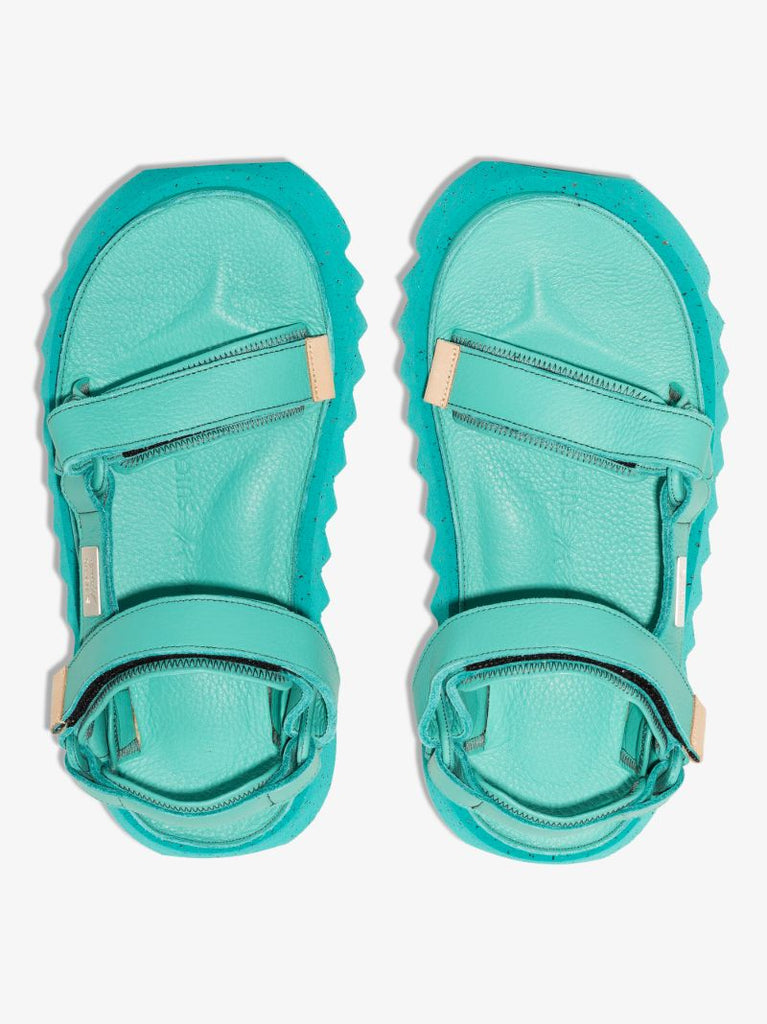 X Suicoke Green Depa-cab Leather Sandals