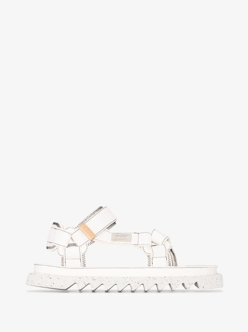 X Suicoke White Depa-cab Leather Sandals