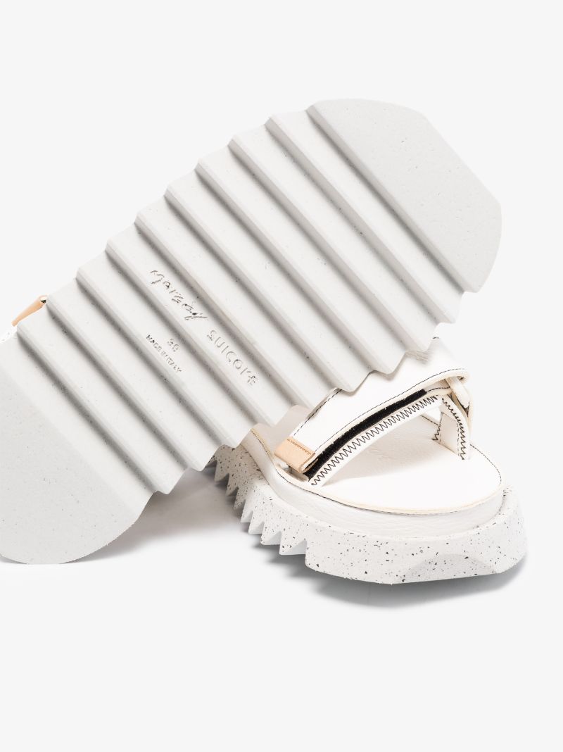 X Suicoke White Depa-cab Leather Sandals