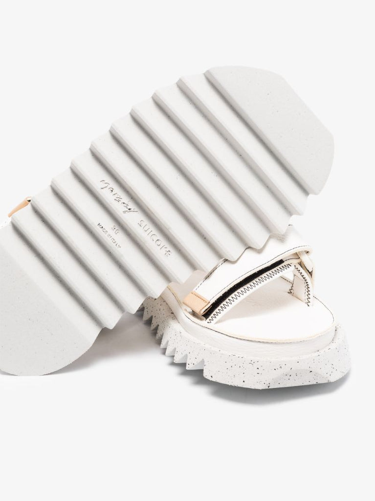 X Suicoke White Depa-cab Leather Sandals