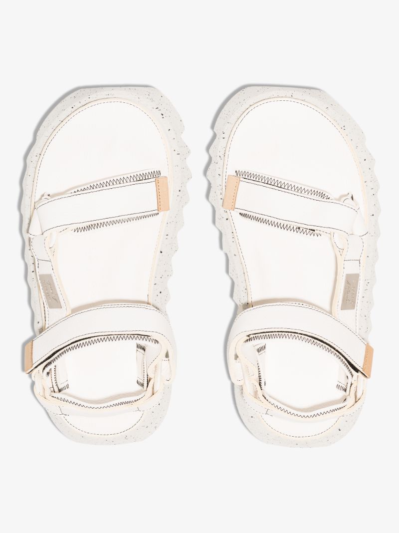 X Suicoke White Depa-cab Leather Sandals