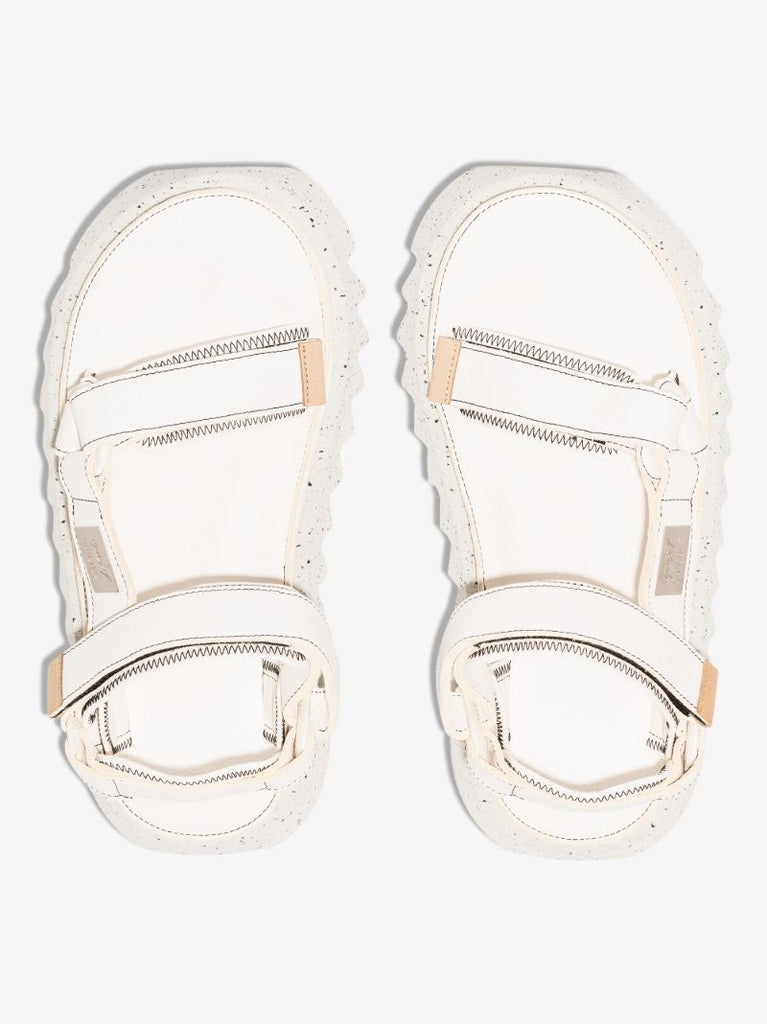 X Suicoke White Depa-cab Leather Sandals