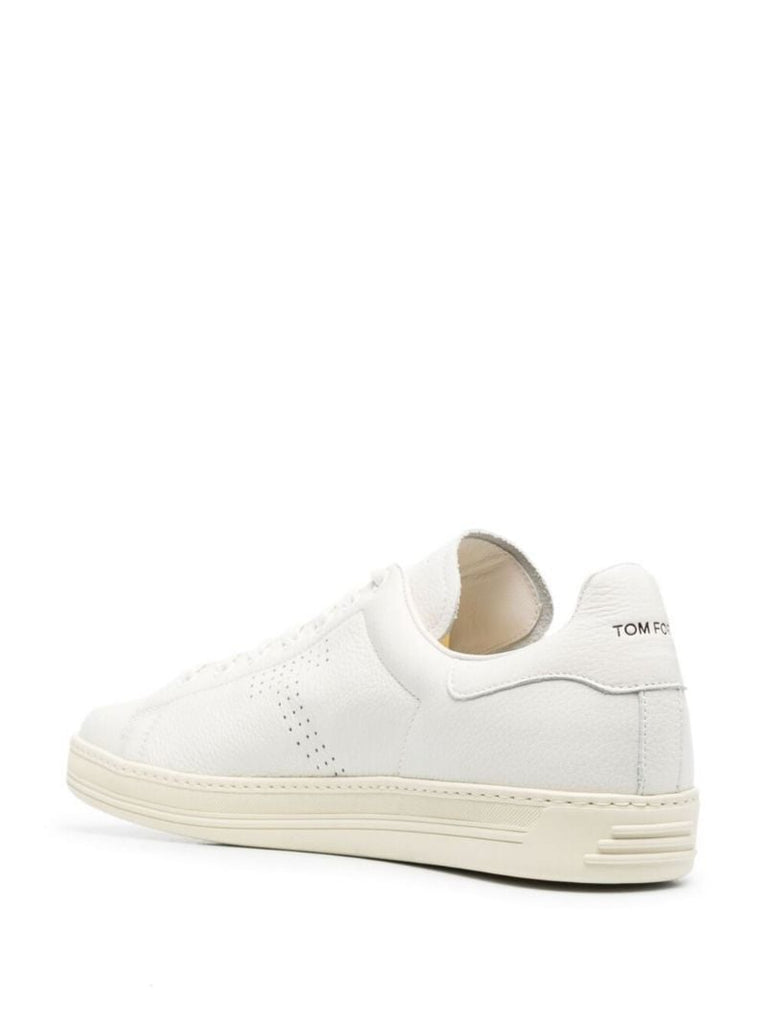 White Perforated Leather Sneakers