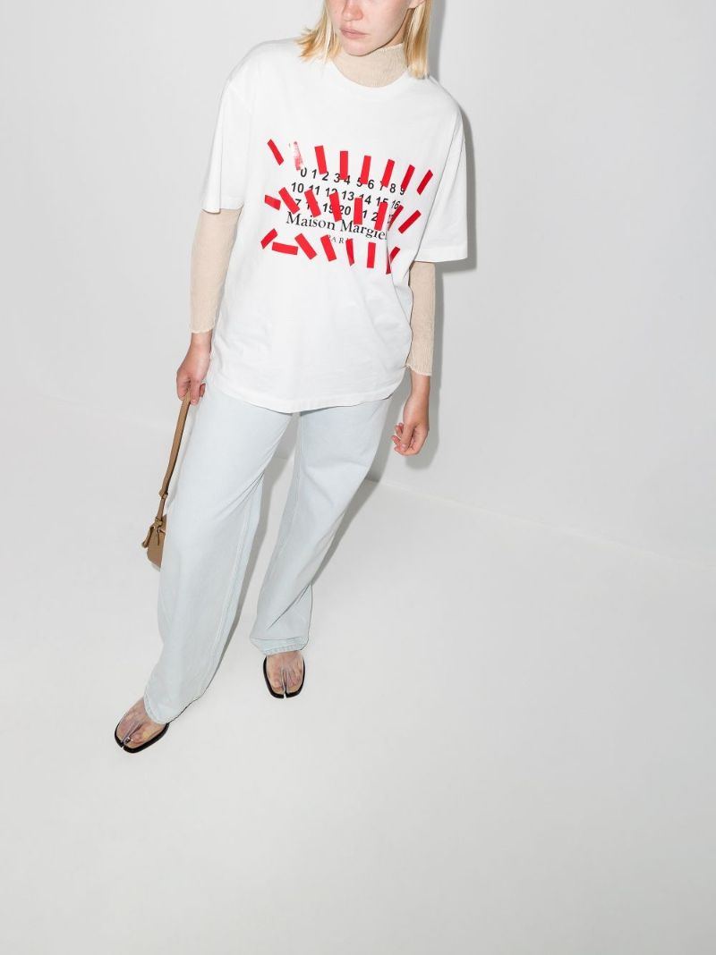 Number Print Oversized Cotton T-shirt