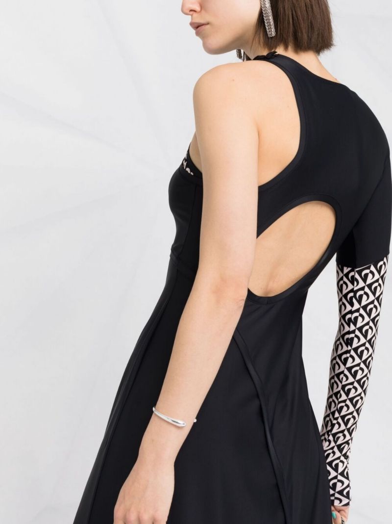 Black Patchwork Cut-out Dress