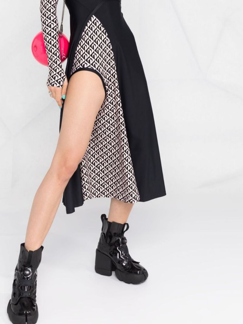 Black Patchwork Cut-out Dress