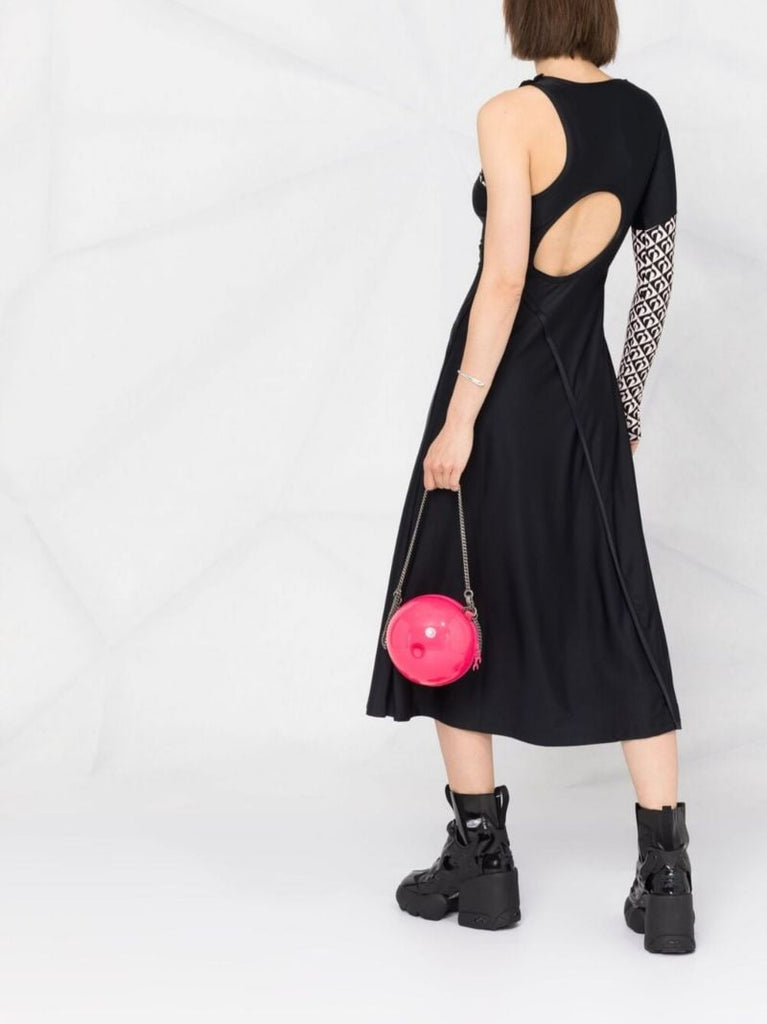 Black Patchwork Cut-out Dress