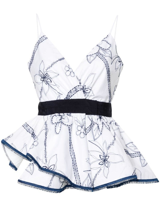 Sirena Embroidered Cotton Shorts