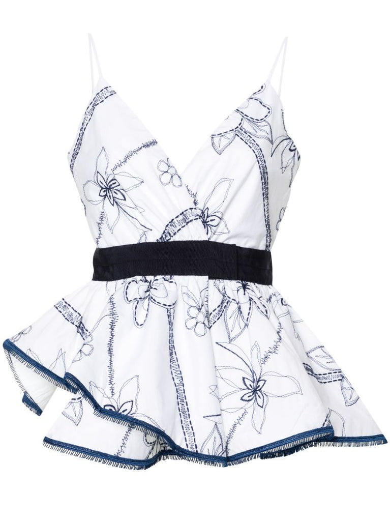 Sirena Embroidered Cotton Shorts