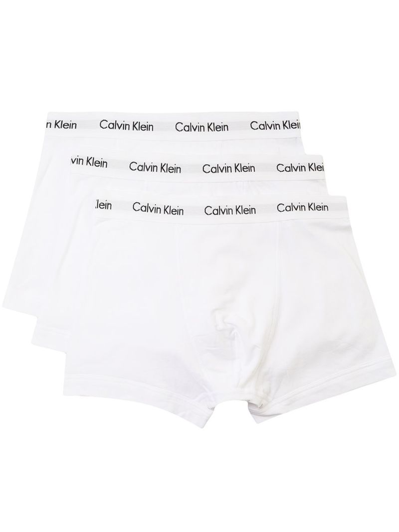 White Cotton Boxer Briefs Set