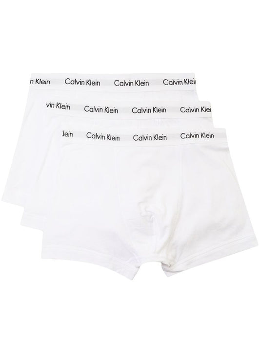 White Cotton Boxer Briefs Set