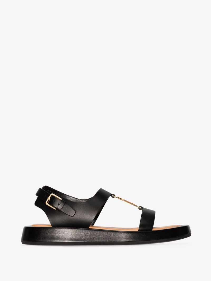 Black Leather Sandals
