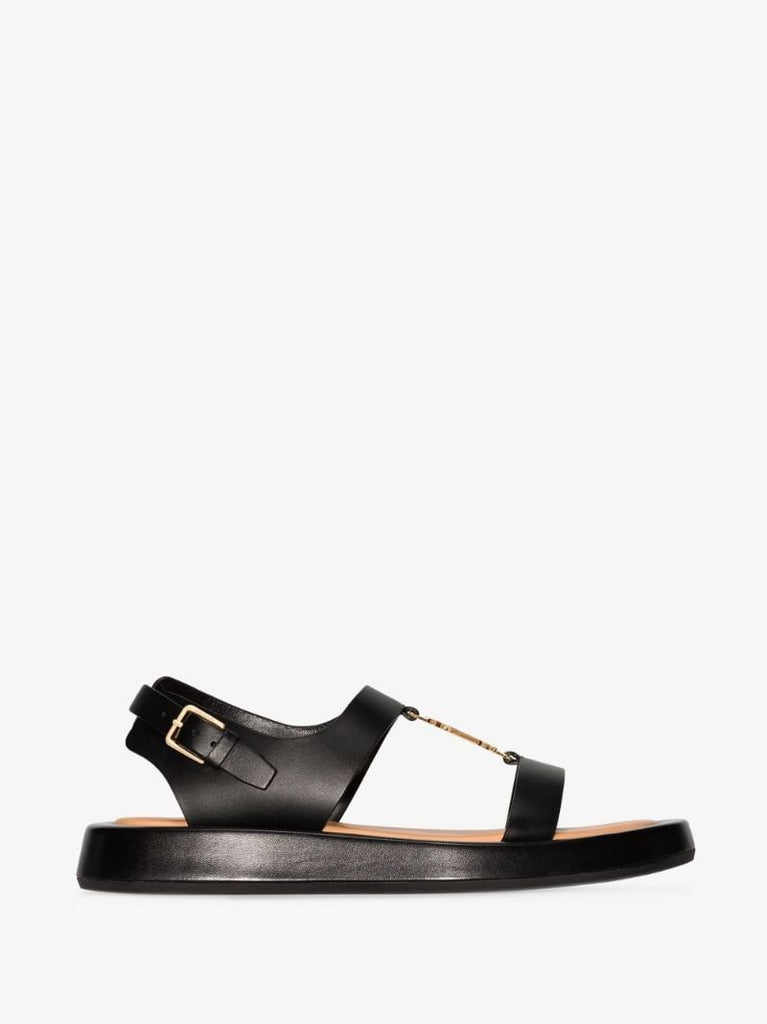 Black Leather Sandals