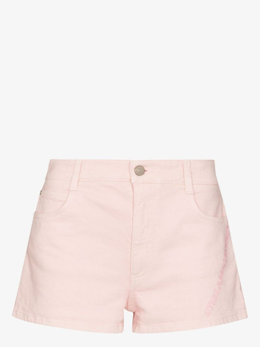 Embroidered Logo Denim Shorts
