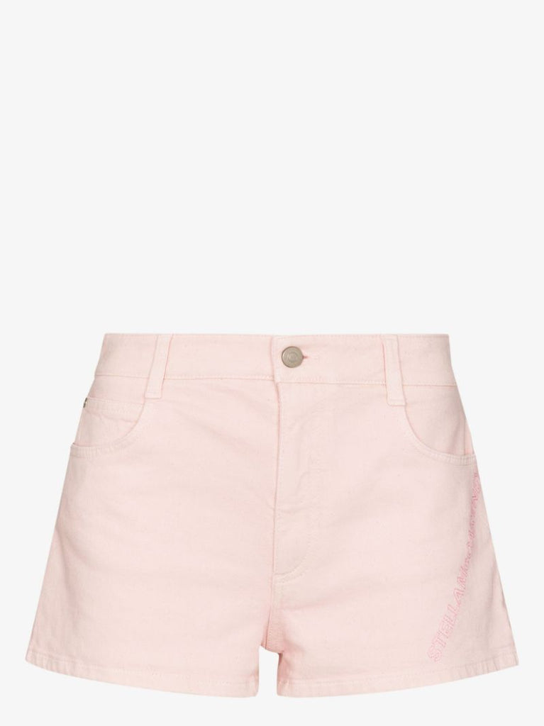 Embroidered Logo Denim Shorts
