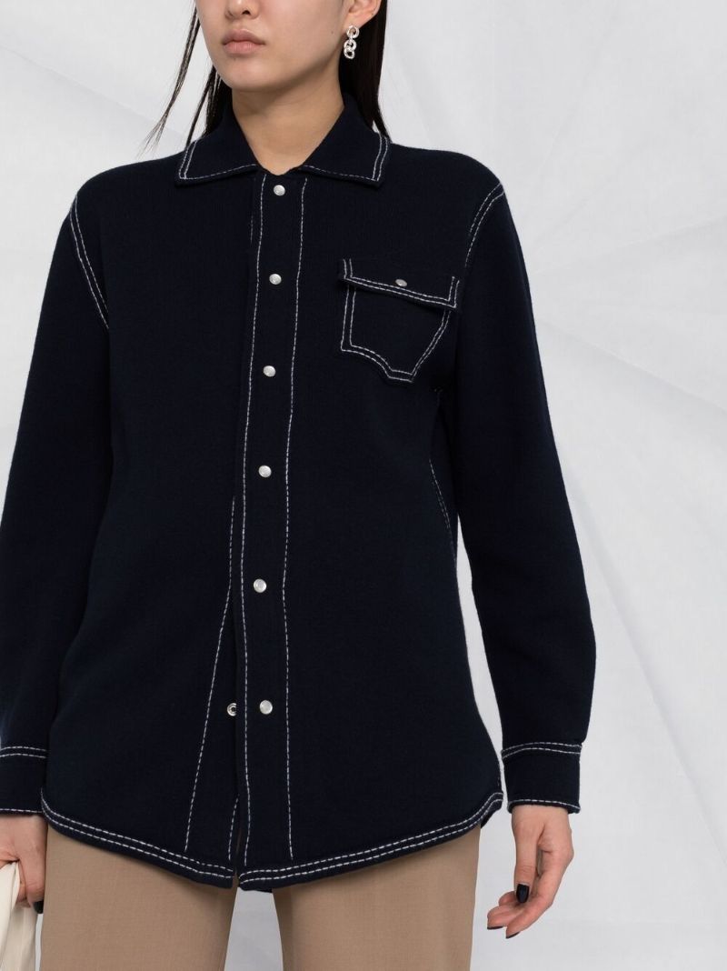 Navy Knitted Shirt