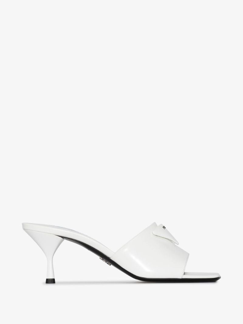White 65 Leather Mules