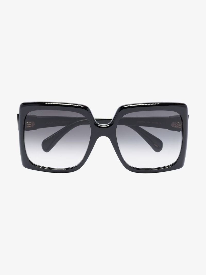 Black Gg Square Frame Sunglasses