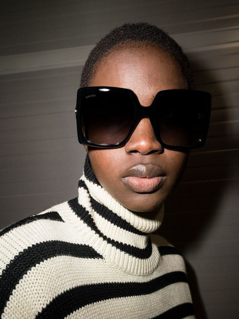 Black Gg Square Frame Sunglasses