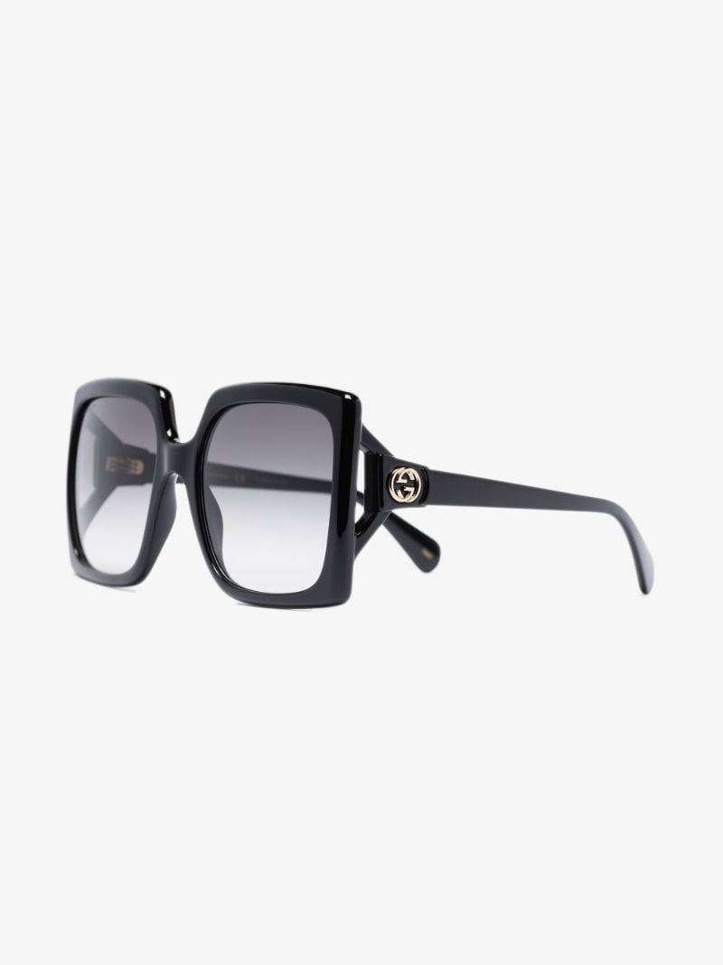 Black Gg Square Frame Sunglasses