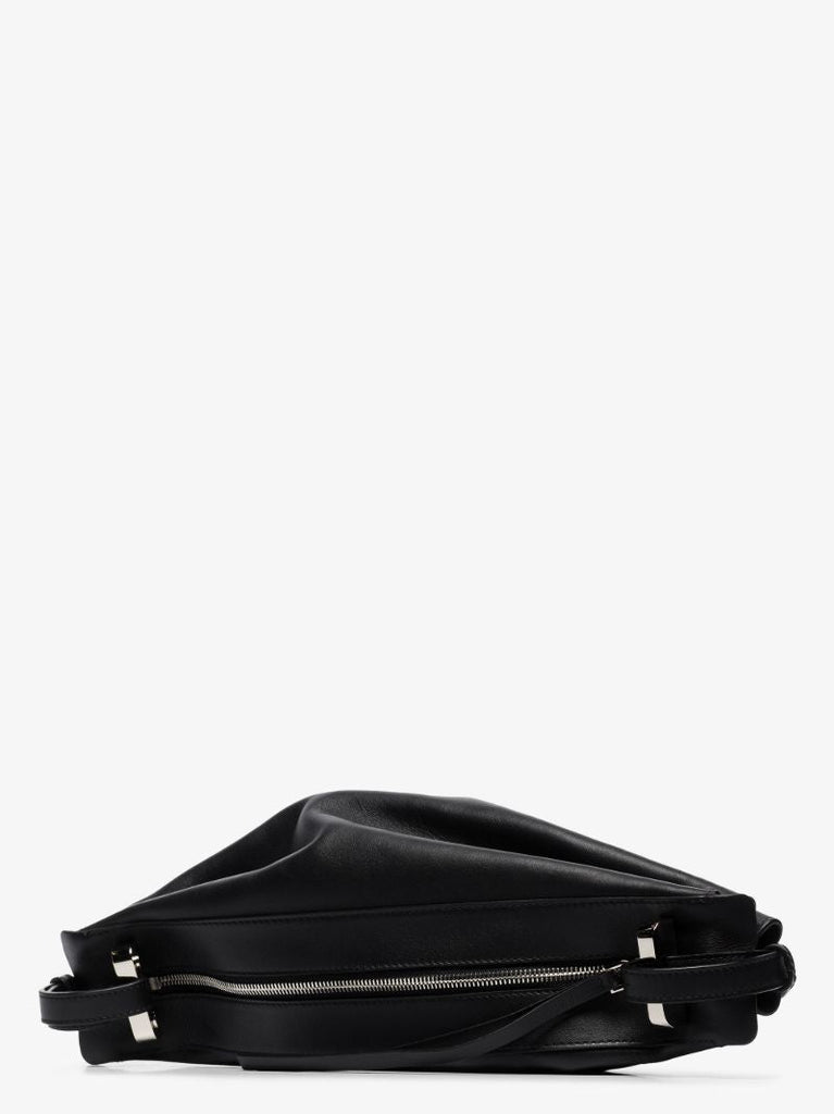 Black Ring Small Leather Cross Body Bag