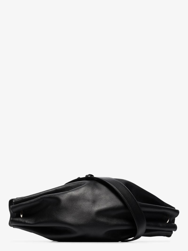 Black Ring Small Leather Cross Body Bag