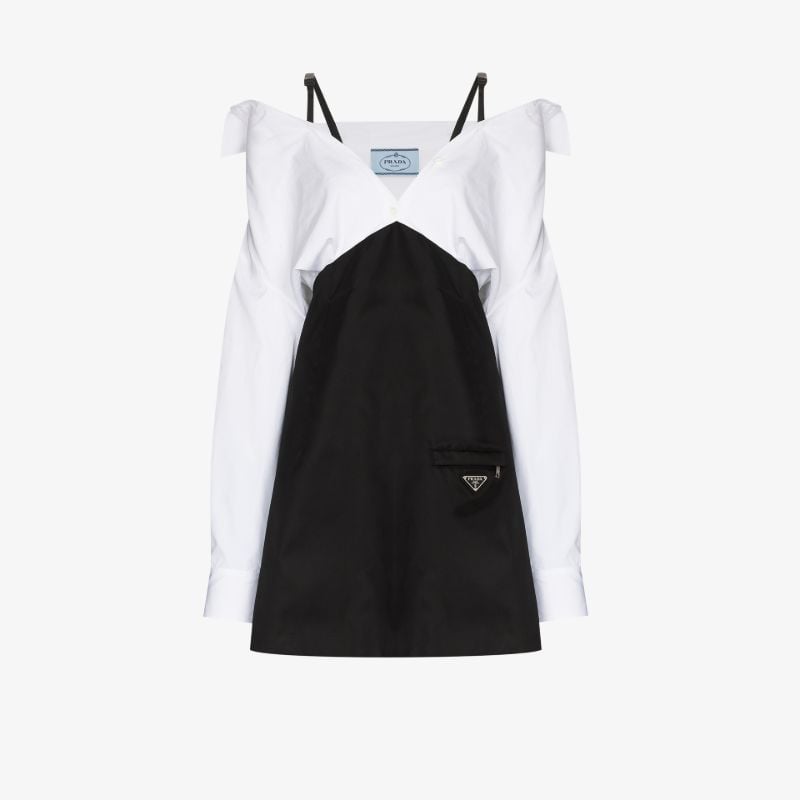 Off-the-shoulder Shirt Dress