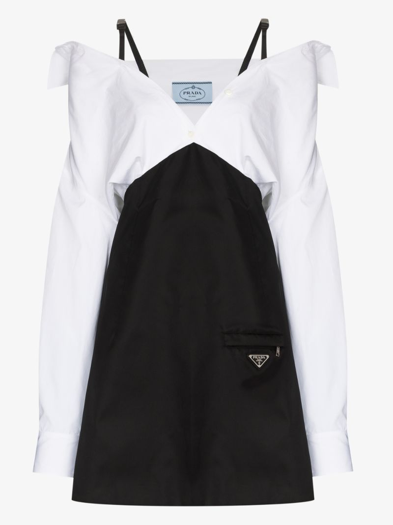 Off-the-shoulder Shirt Dress