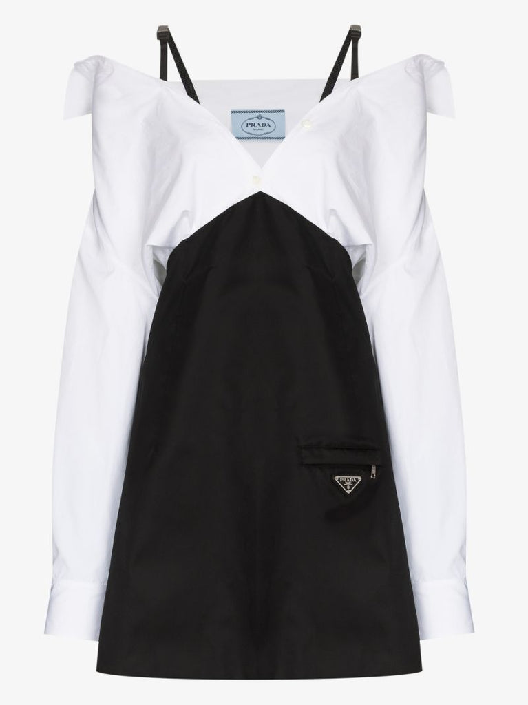 Off-the-shoulder Shirt Dress
