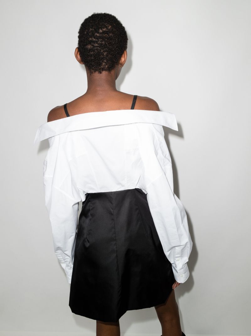 Off-the-shoulder Shirt Dress