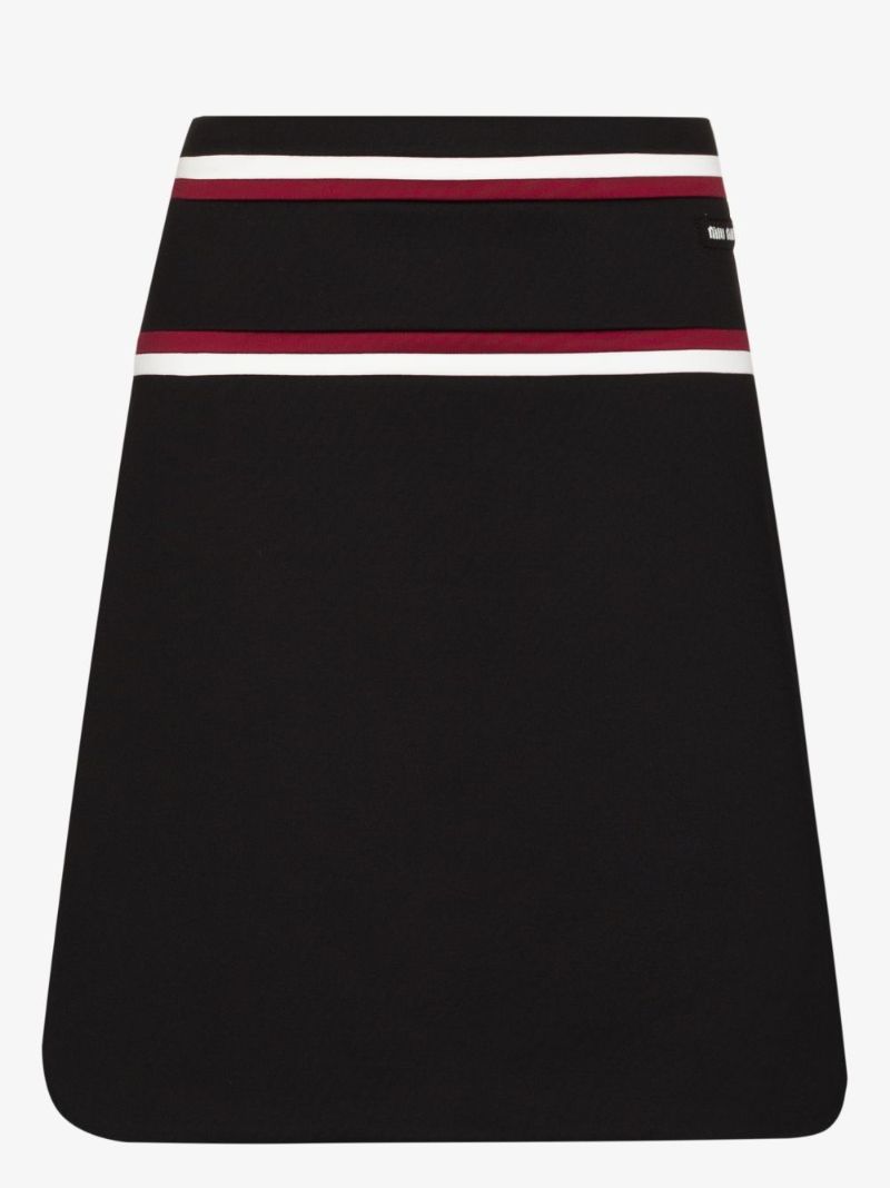 Striped Waistband A-line Skirt